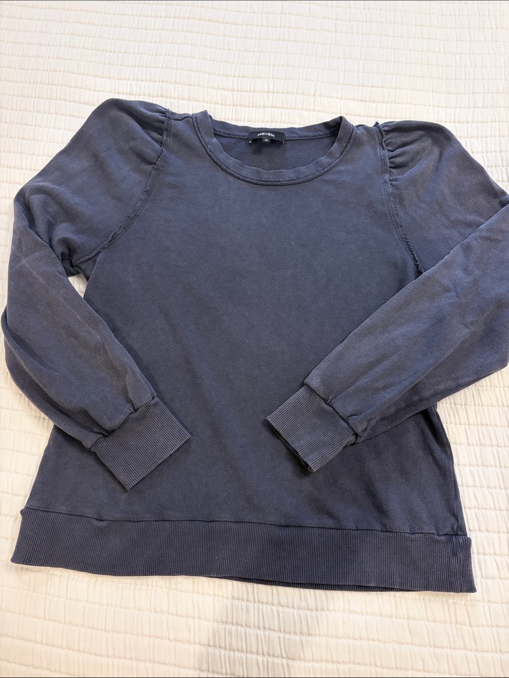 ME+EM Black Puff-Sleeve Crewneck Sweatshirt, size small/ EU10